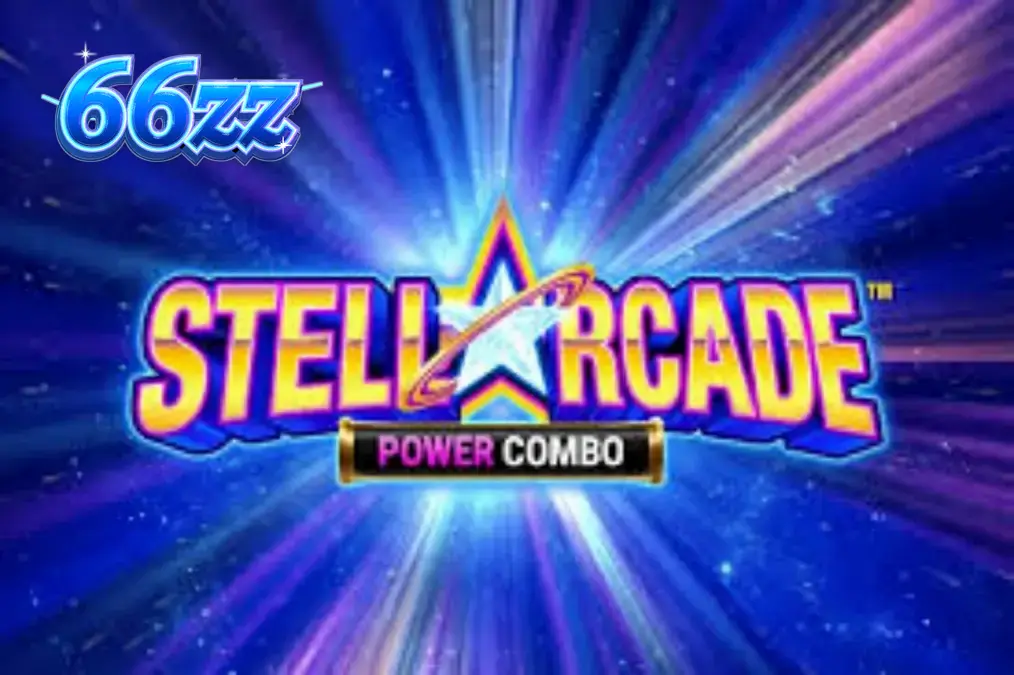 Stellarcade Power Combo slot machine interface with neon space theme